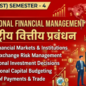 INTERNATIONAL FINANCIAL MANAGEMENT अंतर्राष्ट्रीय वित्तीय प्रबंधन M.COM (ABST) SEMSTER - 4. PAPER- 4.