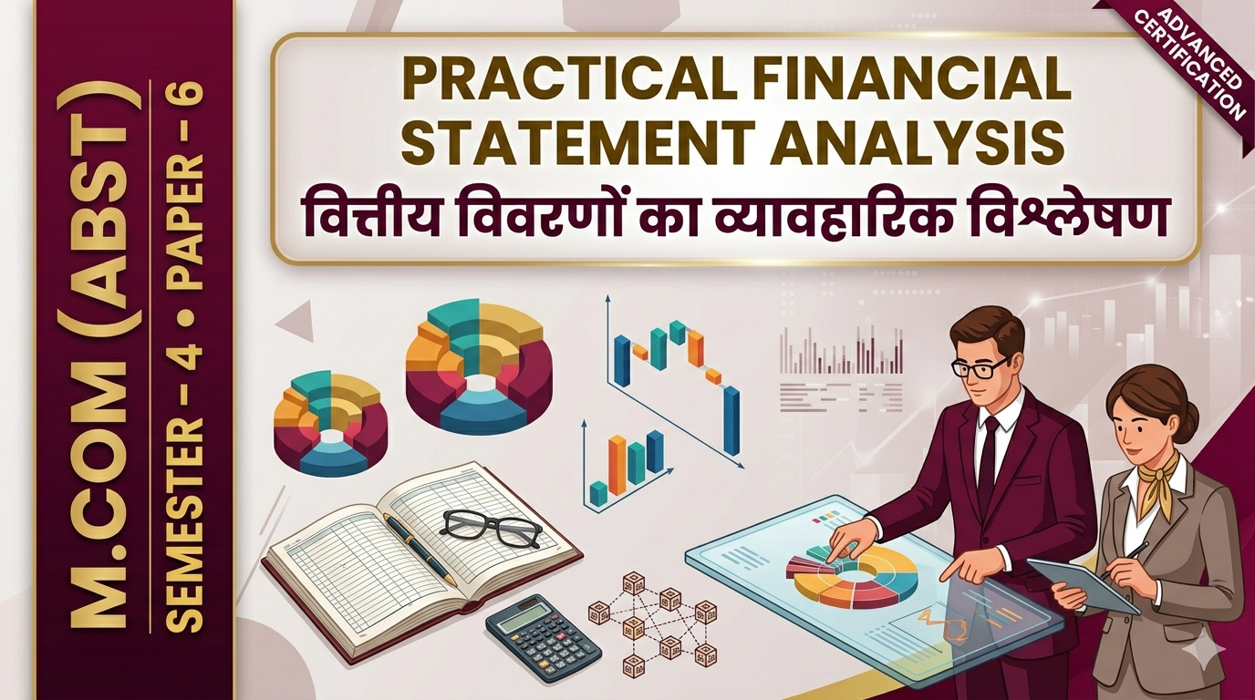 PRACTICLE FINANCIAL STATEMENT ANALYSIS वित्तीय विवरणों का व्यावहारिक विश्लेषण M.COM (ABST) SEMSTER – 4. PAPER- 6.