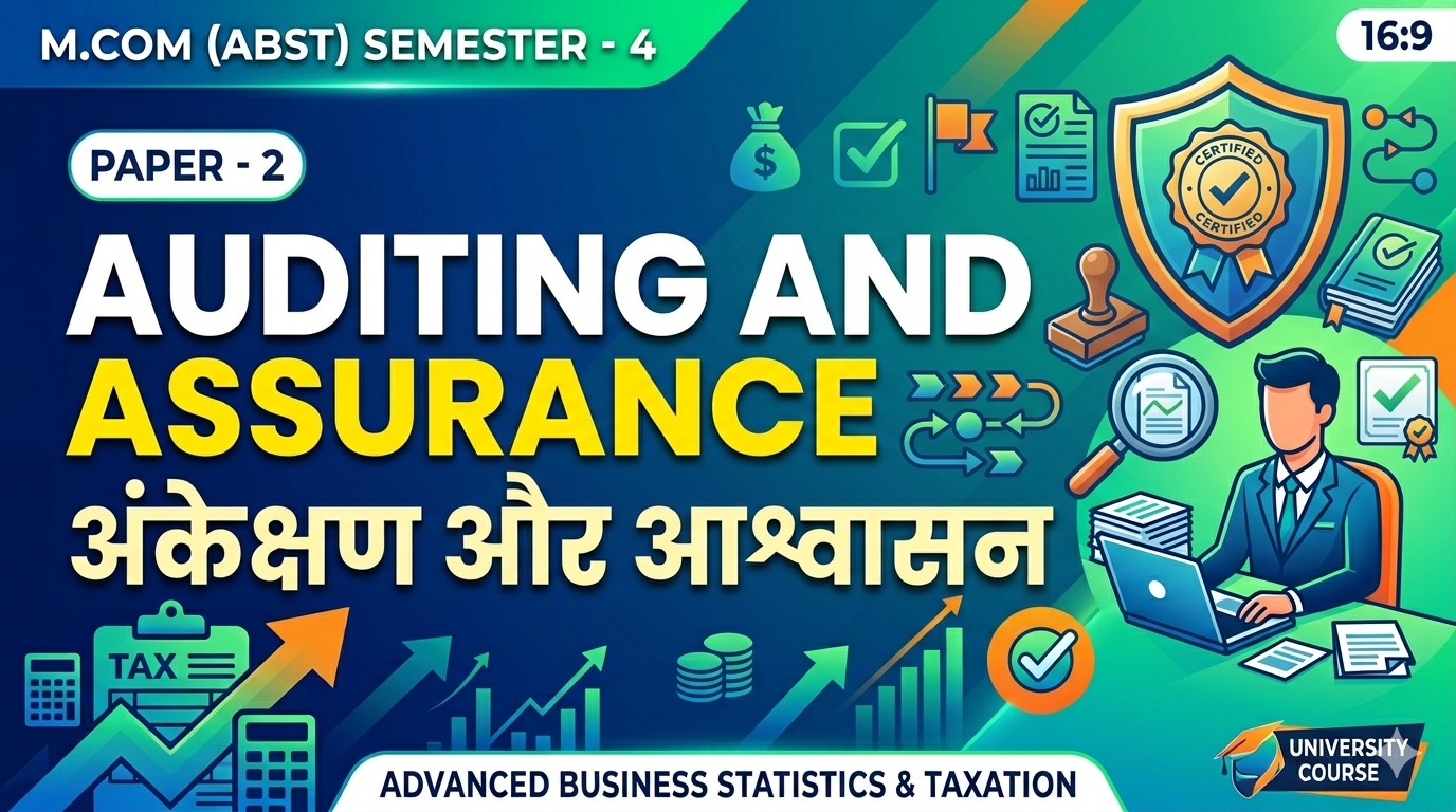 AUDITING AND AAURANCE अंकेक्षण और आश्वासन M.COM (ABST) SEMSTER – 4. PAPER- 2.