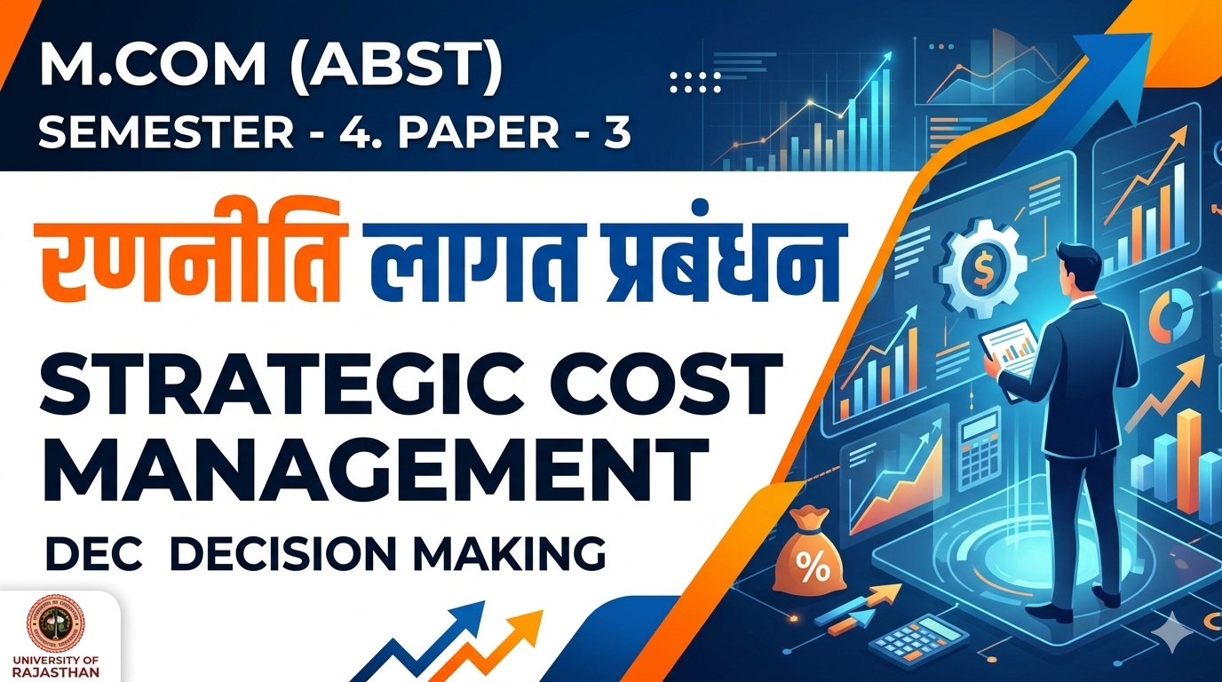 रणनीति लागत प्रबंधन STRACTEGIC COST MANAGEMENT DECISION MAKING M.COM (ABST) SEMSTER – 4. PAPER- 3.